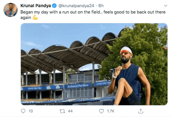 Krunal Pandya tweet