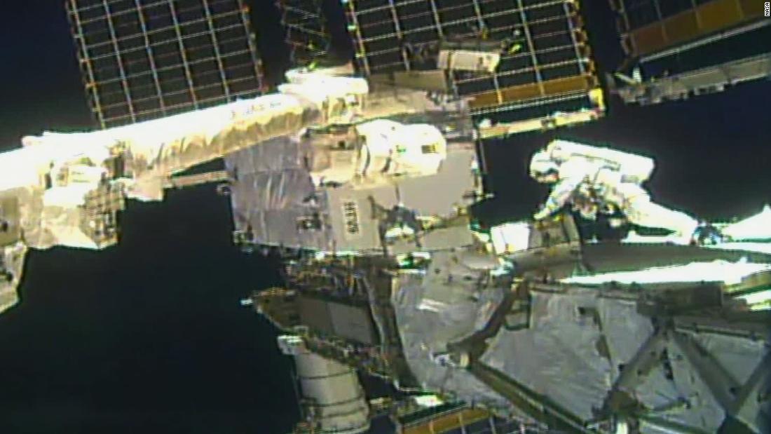 NASA astronauts conduct second spacewalk for space station power upgrades