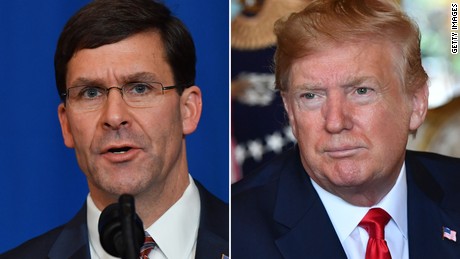 Tensions between Esper and Trump are out in the open again, this time by tweet