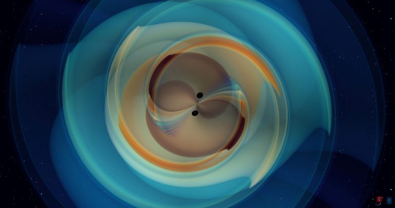 Binary black hole fusion shaken space-time fabric