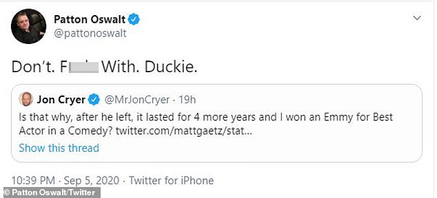 Comedian Patton Oswalt retweeted this annoyance and portrayed John's 1986 breakout role in Philippe 'Ducky' Daleki Pretty In Pink: 'No.  F ***.  With.  Ducky '