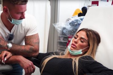 Katie Price unveils horrible 'Cornish paste' feet while removing eye-watering stitches