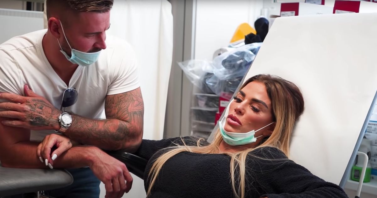 Katie Price unveils horrible 'Cornish paste' feet while removing eye-watering stitches

