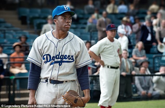 Epic: Chadwick starred as Jackie Robinson in the 2013 film 42