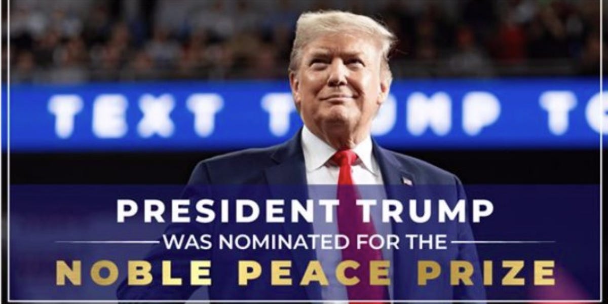 The Nobel Peace Prize spells out Trump's campaign in a fundraising ad

