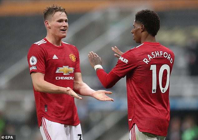 Paul Pogba rested for United on Saturday, allowing Scott McTomney (left) to influence the North