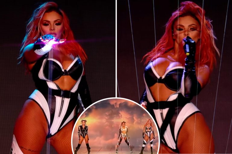 Jesse Nelson's skin looks enviable in tight leather as Little Mix performs without Jade Tirwal in search