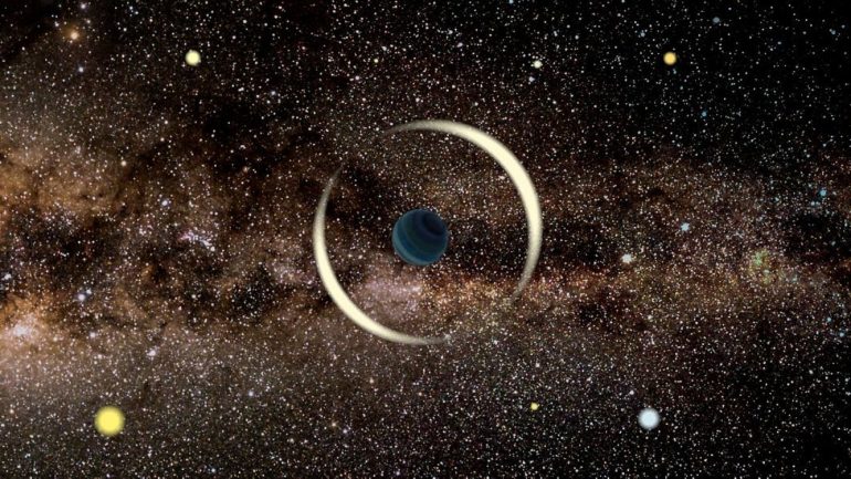 A 'free floating' planet not connected to any star found in the Milky Way