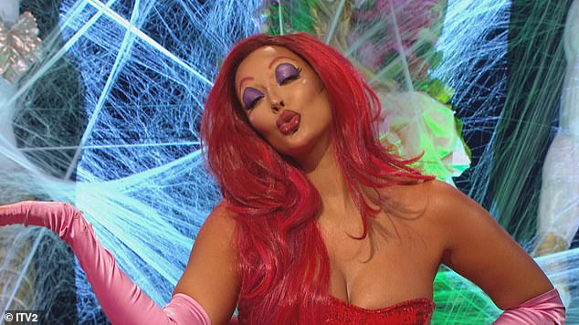 Image Exclusive: Celebrity Juice Halloween special viewers will see Maya Jama (26) transforming into a sexy Jessica rabbit with the help of red wig and cartoon makeup.