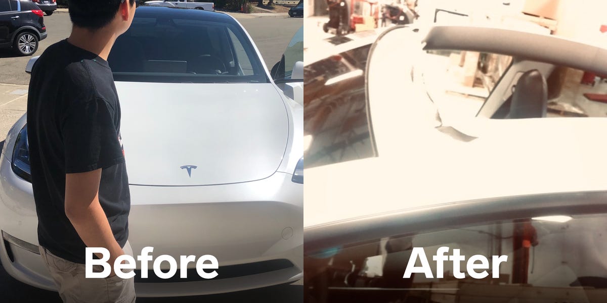 The family says the roof of the Tesla Model Y exploded on the way home from the dealership.

