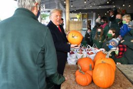 Trump autographs pumpkin on Maine campaign: 'It will be on eBay tonight'