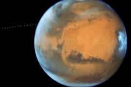 Discovery of parts of the moon in the orbit of Mars
