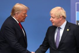 File photo dated 04/12/19 of US President Donald Trump (left) with Prime Minister Boris Johnson. With passions at fever-pitch, many Americans believe the November 3 election is make or break for the US, regardless of whether they back Mr Trump or Joe Biden.
