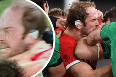 'Do it, do it!'  Wild-eyed Alun Vine Jones stares to death in Peter O'Malley as Ireland v Wales cause conflict