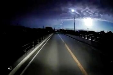 In Japan, a meteor shower "shining like a full moon" was captured on camera