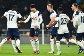 Troy Deaney disagrees with Tottenham-style Graeme Sensen after a 2-0 win over Arsenal