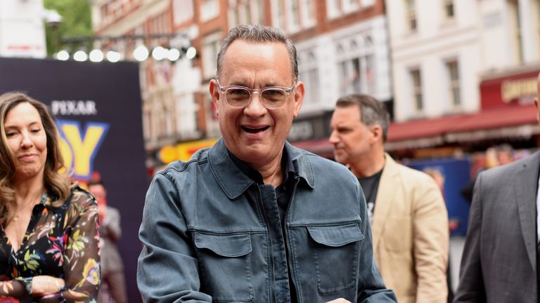 London, England - June 16: Tom Hanks attends European premiere of Disney and Pixar "Toy Story 4" Odeon Lux at Leicester Square in London, England on June 16, 2019.  (Photo by Gareth Catermol / Getty Images for Disney and Pixar)