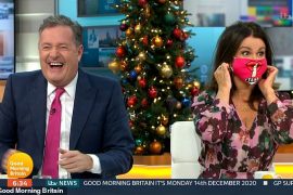 Baunter: Pierce Morgan left co-host Susanna Reid with a red face in Good Morning Britain on Monday.