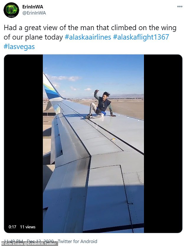 Twitter user Erin Evans filmed most of the incident inside the departing plane