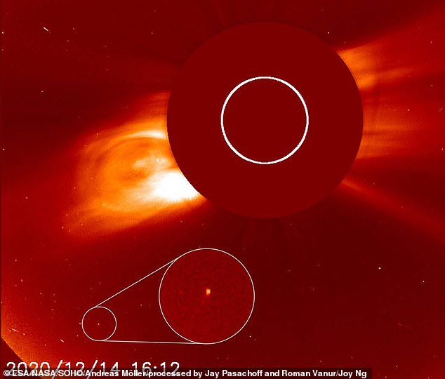 The newly discovered comet was found flying 2.7 million miles from the Sun during a solar eclipse last week before decomposing in intense radiation.