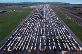 Thousands of trucks stranded in UK amid fears of corona virus mutation despite France allowing reopening of limited border