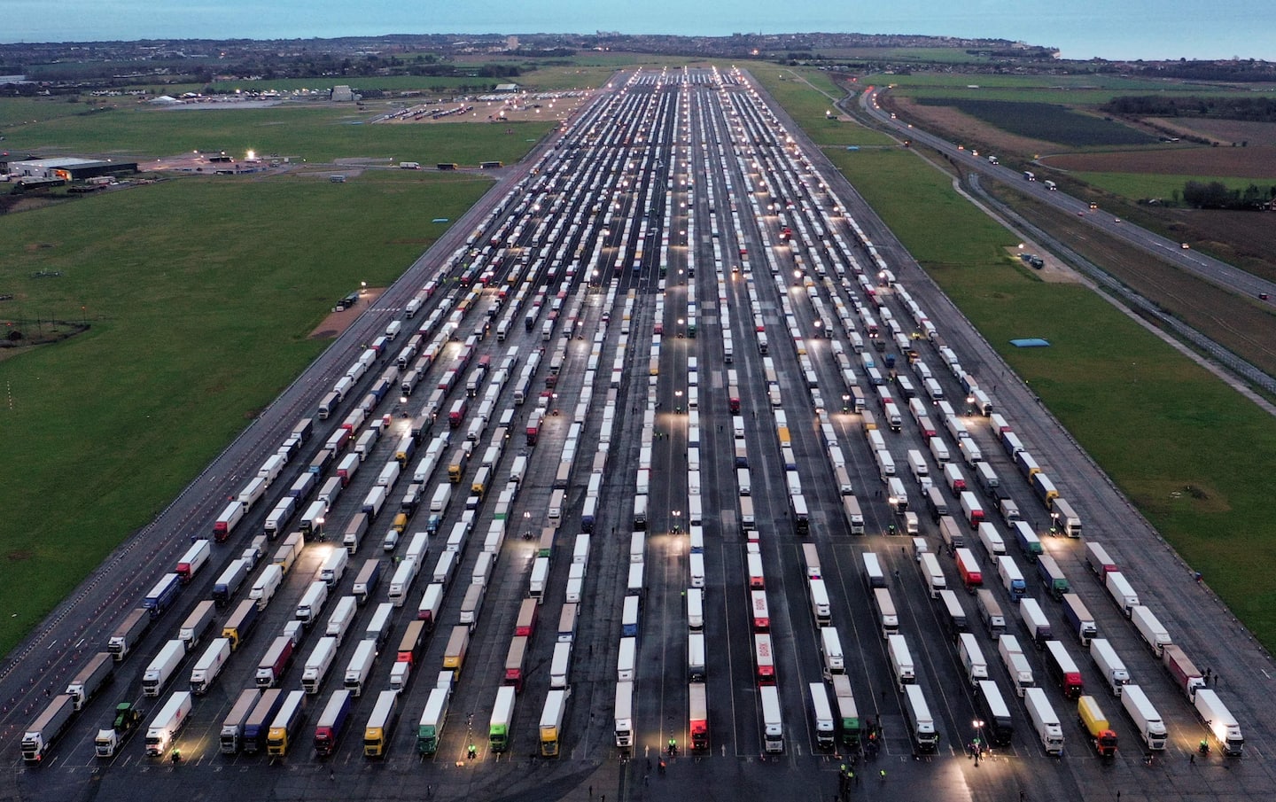 Thousands of trucks stranded in UK amid fears of corona virus mutation despite France allowing reopening of limited border


