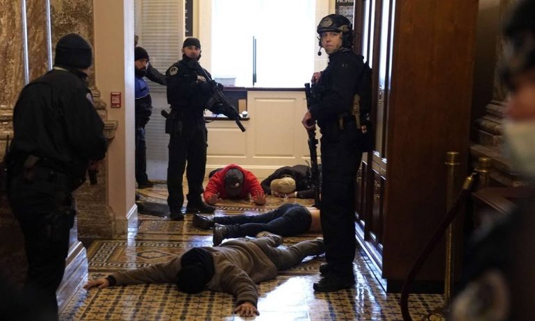 Donald Trump supporters arrested for assaulting Congress lawmakers arrested by law police Photo: Drew Anger / AFP