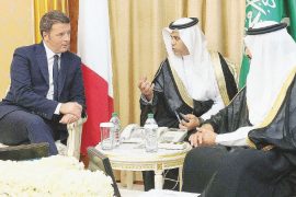 In the wake of the government crisis, Matteo Renzi flies to Riyadh for a 20-minute conference.  He is on the board of a Saudi institution that promoted the event