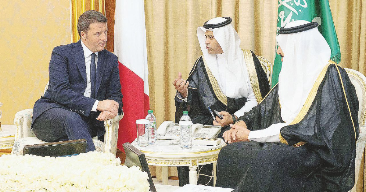   In the wake of the government crisis, Matteo Renzi flies to Riyadh for a 20-minute conference.  He is on the board of a Saudi institution that promoted the event

