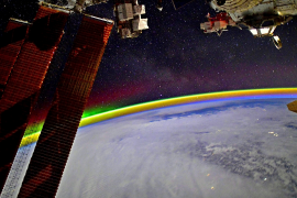 Did you see that?  Stunning photo of space rainbow taken by a Russian astronaut