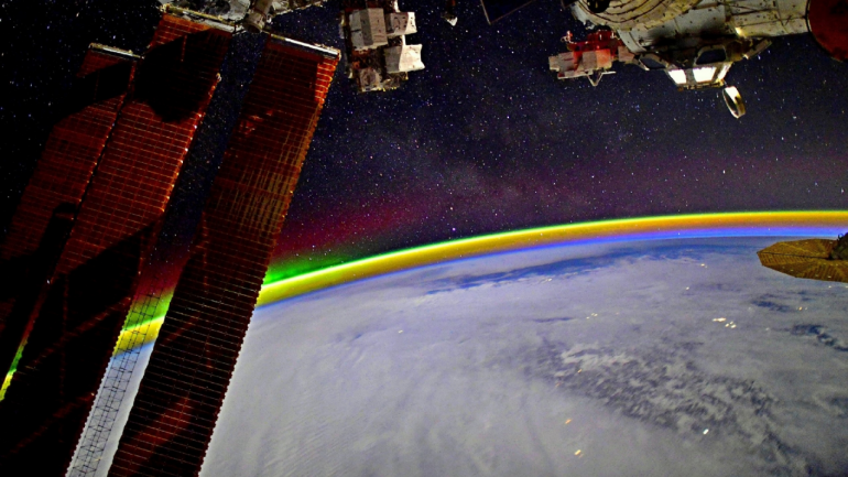Did you see that?  Stunning photo of space rainbow taken by a Russian astronaut