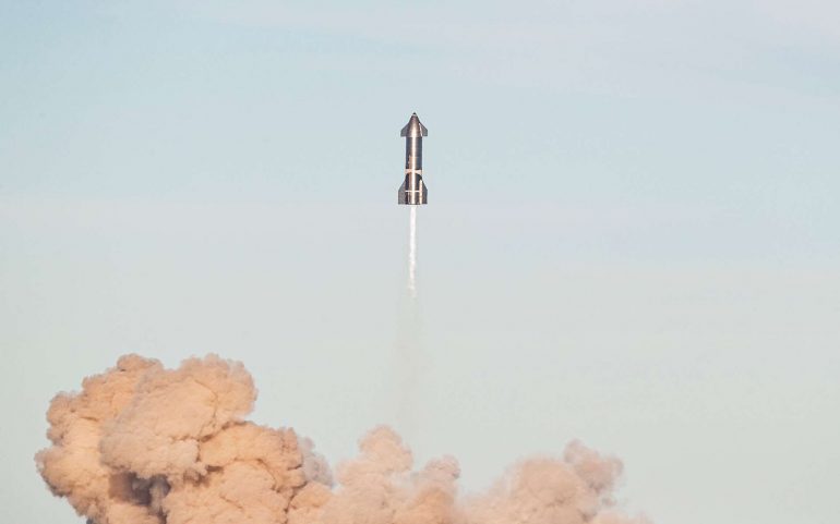 Vol de démonstration du prototype SN8 en décembre 2020. © SpaceX