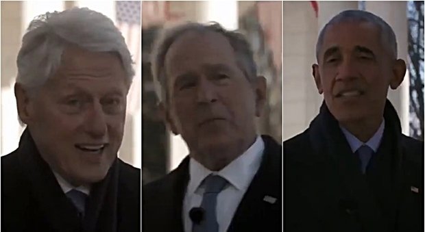 Yusuf, Clinton, Bush and Obama together in a video: "Biden comforts you"