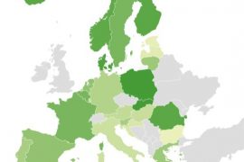 MAP.  Belgium in the middle of the European vaccination campaign