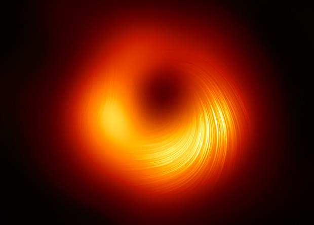 Event horizon telescope measures magnetic field near supermassive black hole