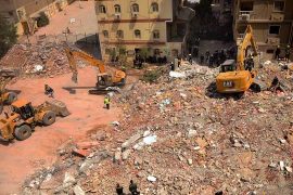 Eighteen people were killed when a Cairo building collapsed