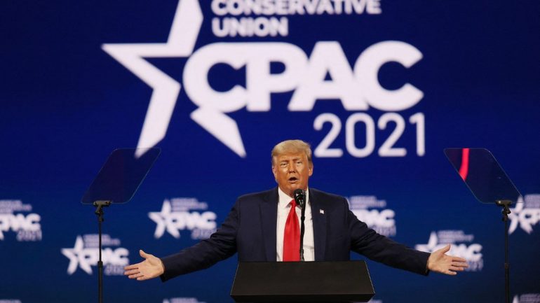 Facing conservatives, Donald Trump suggests running for office in 2024