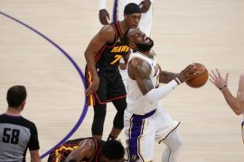 NBA Basketball - LeBron James screams in pain - Sports