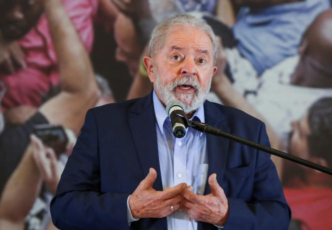 Former Brazilian President Lula on March 10, 2021 in Sao Bernardo do Campo, near Sao Paulo.