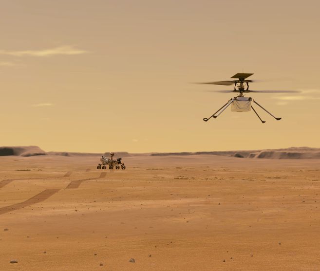 NASA helicopter launches propellers on the surface of Mars