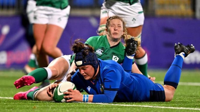 Rugby, Six Nations Women, Bottoni Italy started