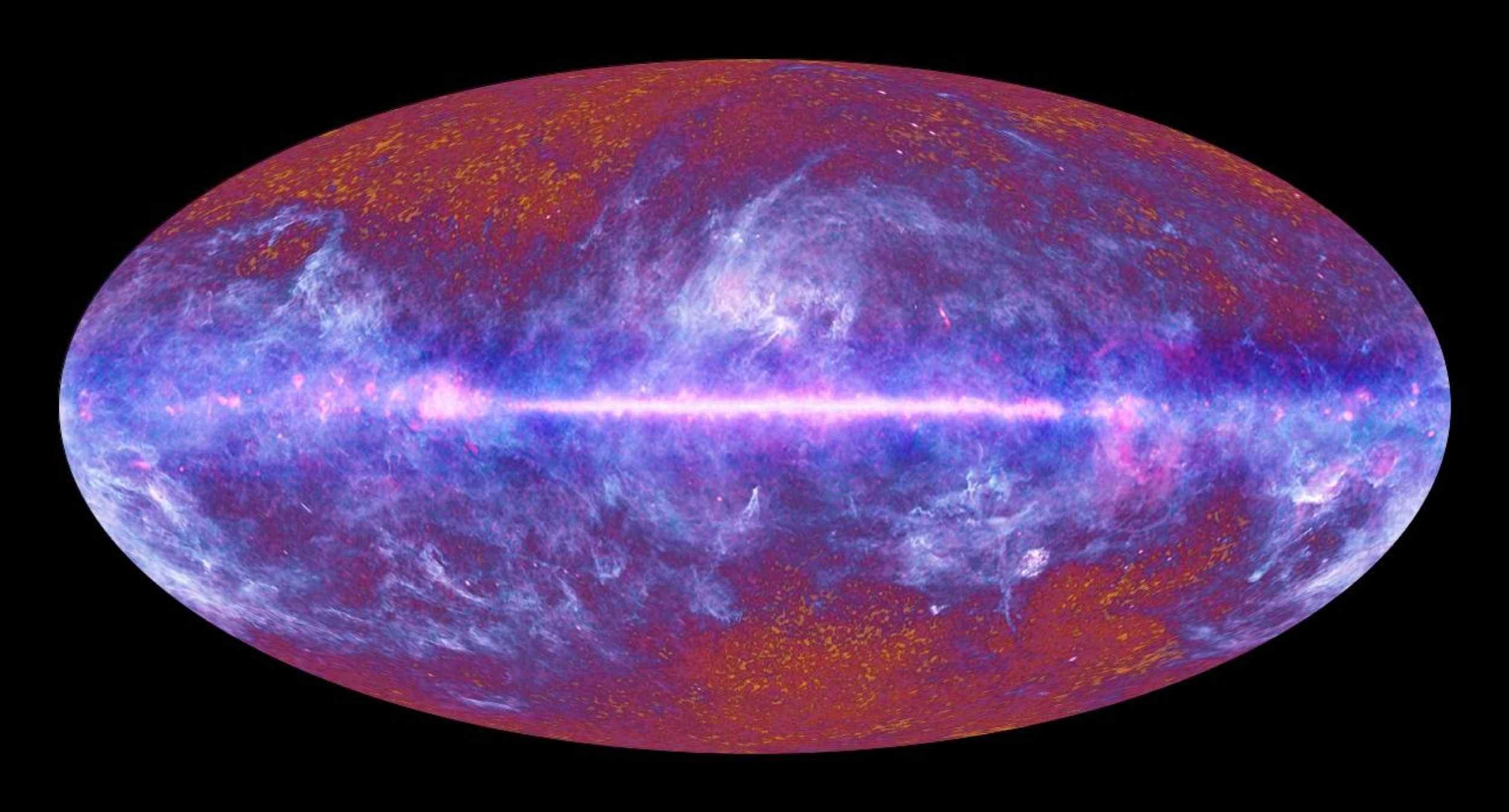 View of the universe taken by the Planck telescope (Photo: ESA, HFI & LFI Consortium (2010))