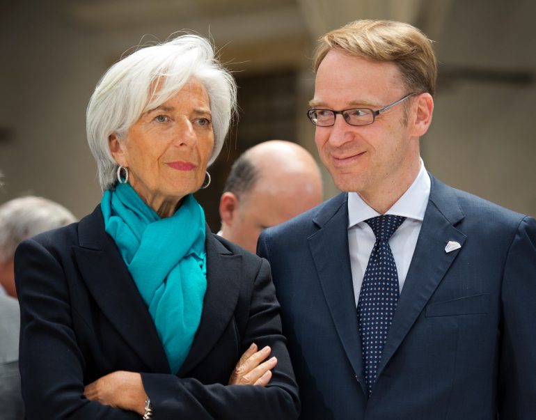 EZB-Präsidentin Christine Lagarde und Chef der deutschen Bundesbank, Jens Weidmann