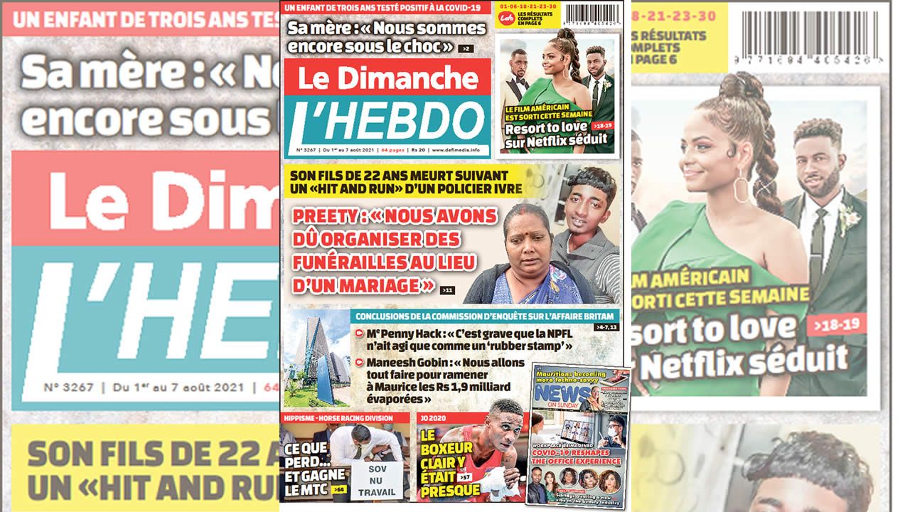 Here is one of Le Dimanche / El Hebdo's 0121 August 01 this Sunday

