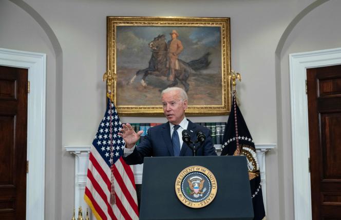 Joe Biden at a White House press conference, August 22, 2021.