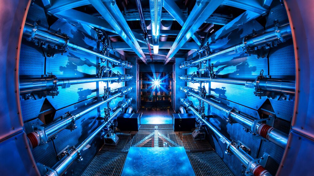 The researchers started fusion reactions using a giant laser

