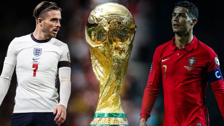 Englands Jack Grealish (links) und Portugals Cristiano Ronaldo besitzen gute Chancen, um an der WM 2022 in Katar teilzunehmen.