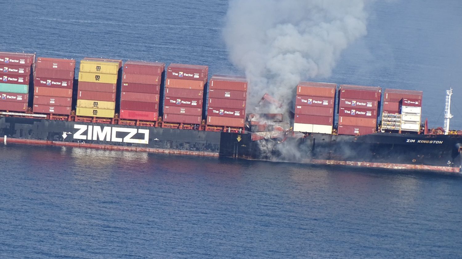 Burning container ship emits toxic gas off the coast of Canada


