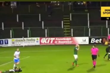 Video Football: In Northern Ireland, a goalkeeper breaks down and beats his own teammate