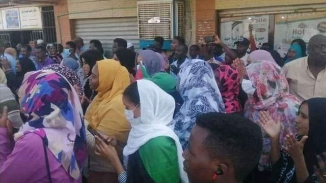 Demonstrators in Sudan